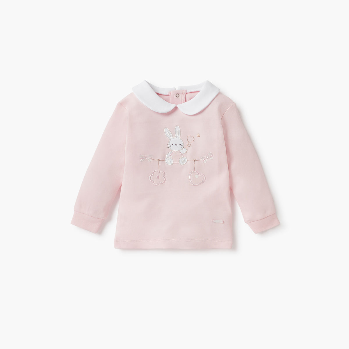 Giggles Bunny Applique T-shirt and Heart Print Pyjama Set