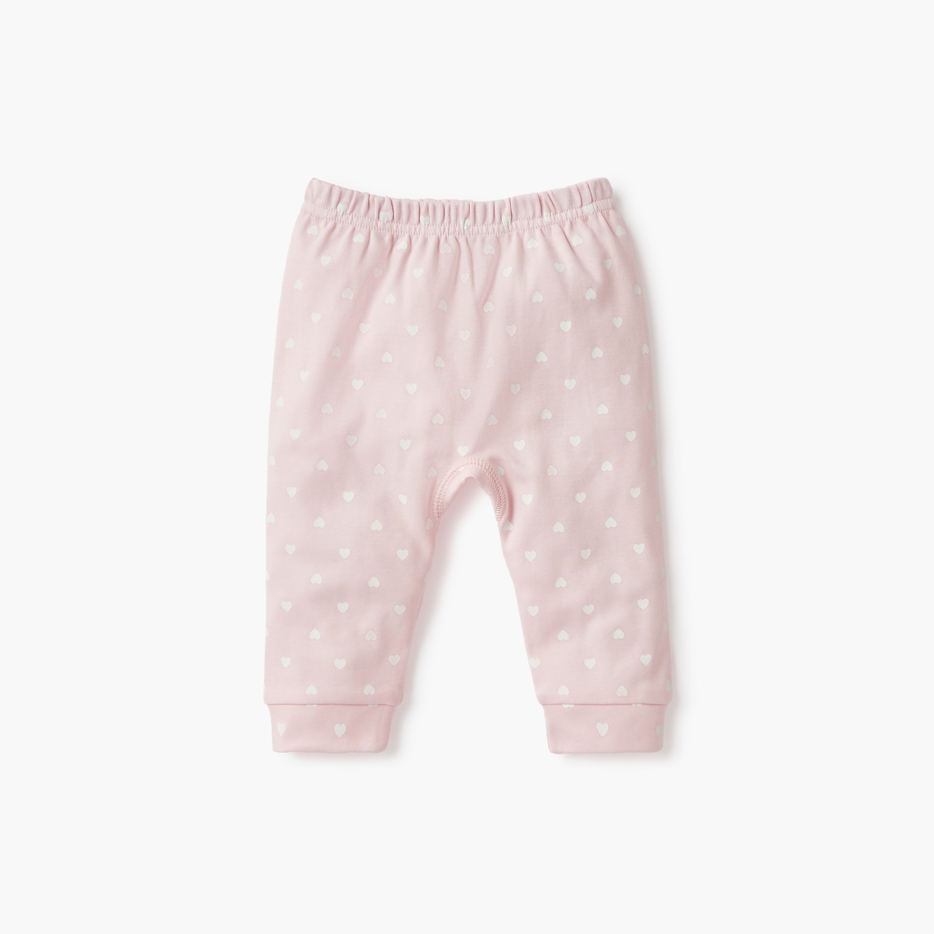 Giggles Bunny Applique T-shirt and Heart Print Pyjama Set