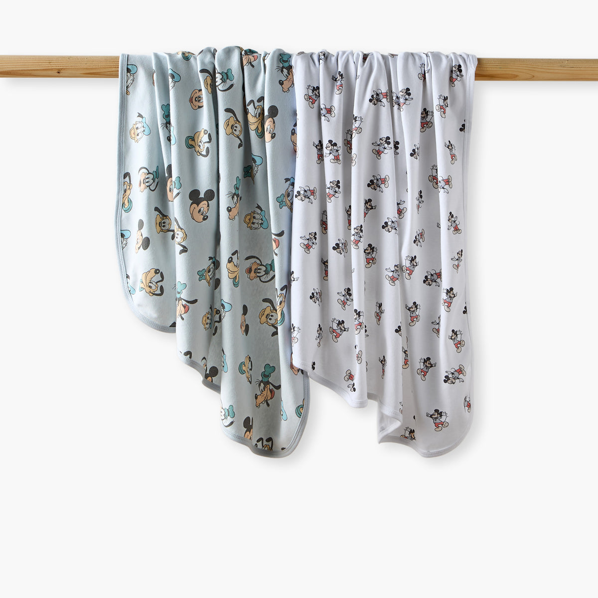 Disney Mickey Mouse Print Receiving Blanket - Set of 2