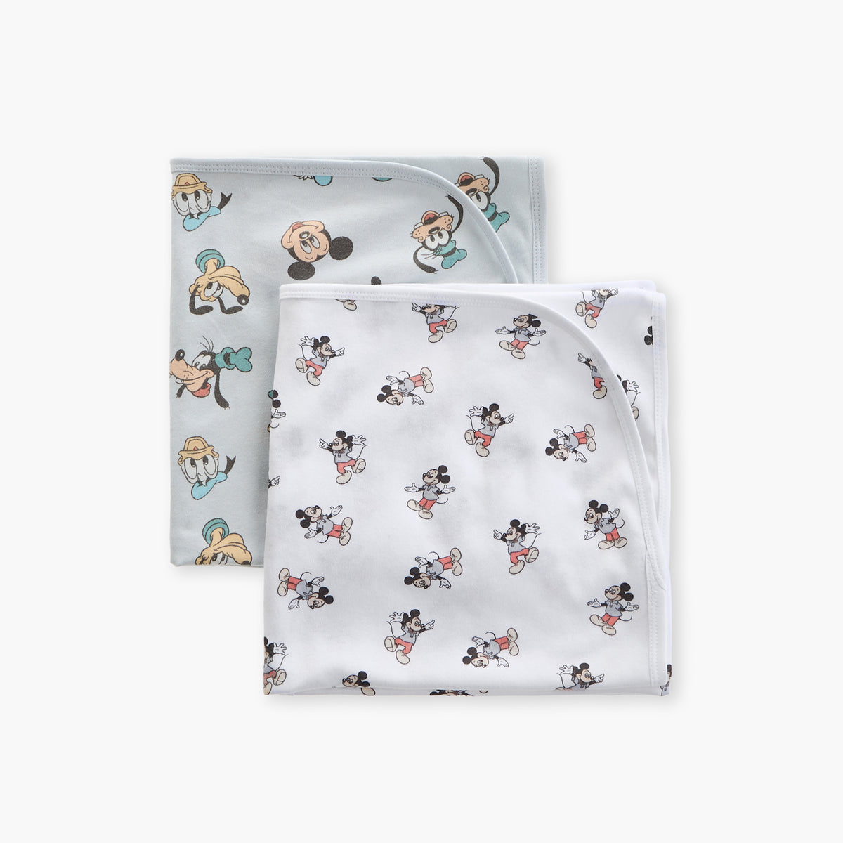 Disney Mickey Mouse Print Receiving Blanket - Set of 2