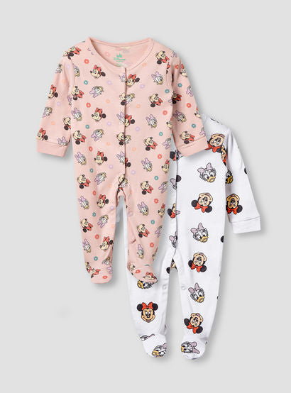 Disney Minnie Mouse and Daisy Duck Print Sleepsuit - Set of 2-baby-girls-clothing-nightwear-sleepsuits-image-1
