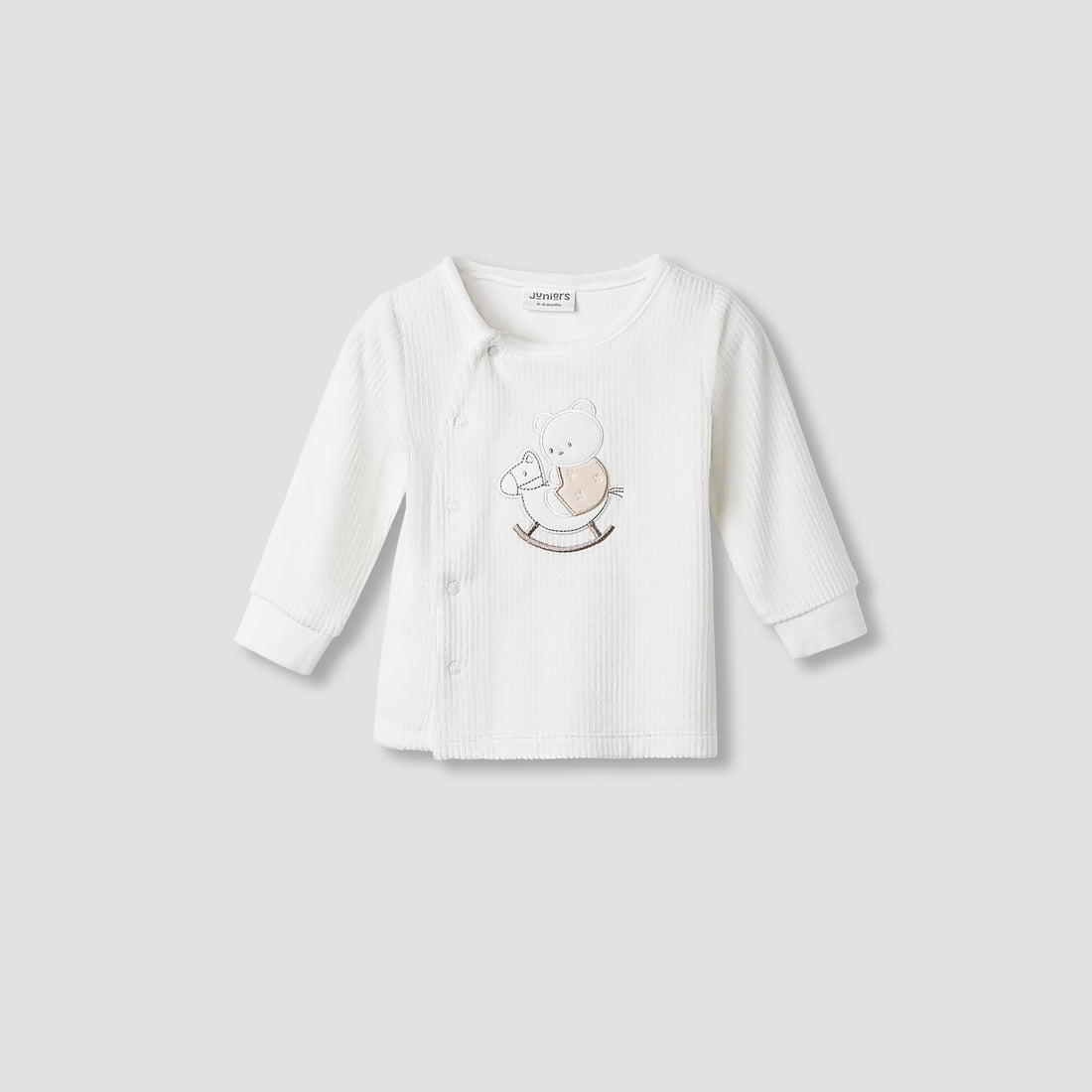 Juniors Pyjama Set with Bear Applique - Velour - Long Sleeves - Round Neck