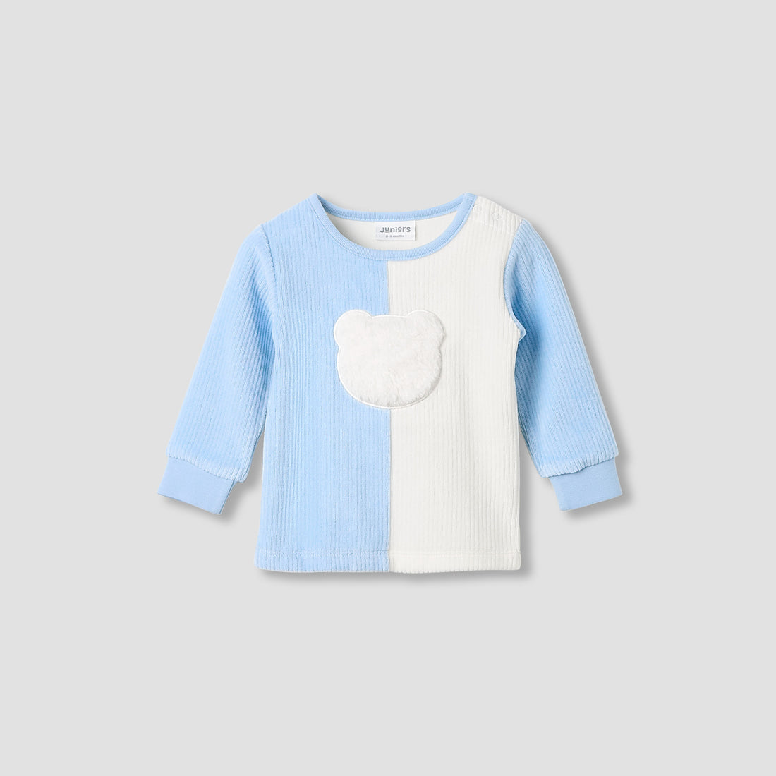 Juniors Pyjama Set with Bear Applique - Long Sleeves - Round Neck