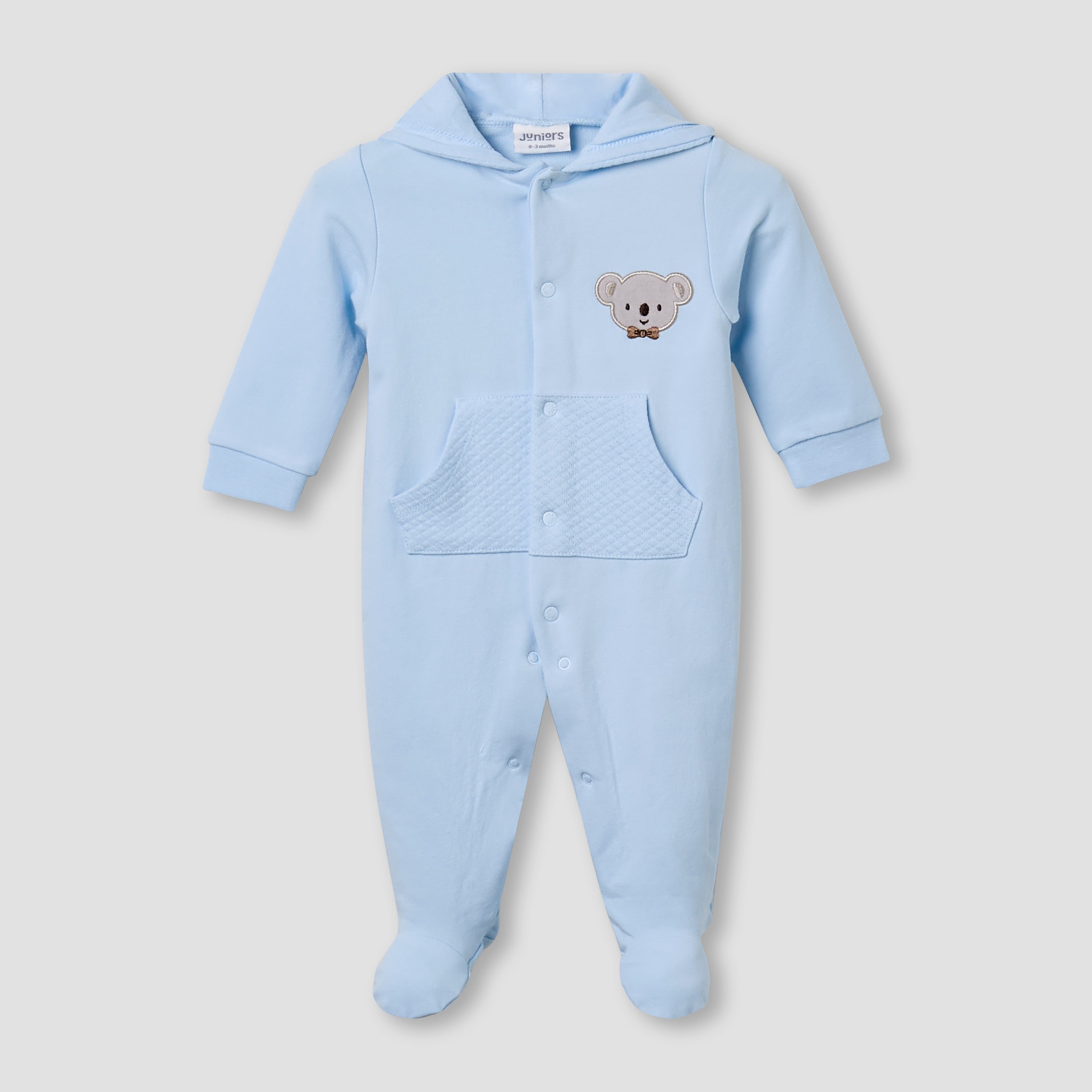 Juniors Hooded Sleepsuit with Koala Applique - Cotton - Long Sleeves