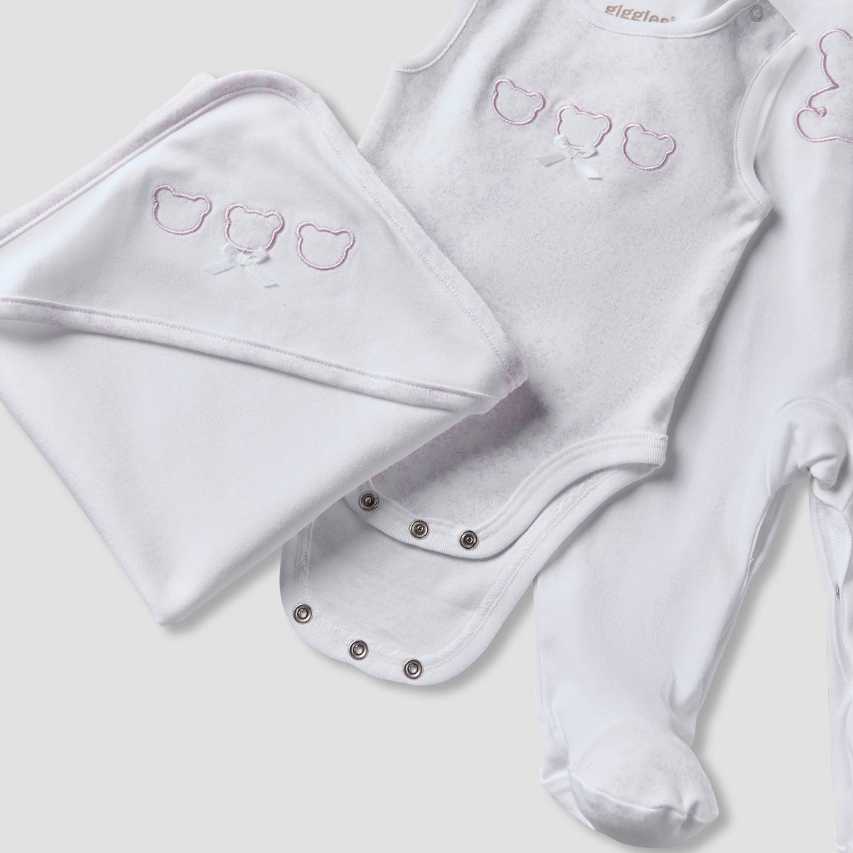 Set of 6 Giggles Clothing Gift Set with Embroidery
