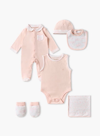 Set of 6 Giggles Clothing Gift Set with Bear Print-baby-girls-clothing-setsandcoords-image-2