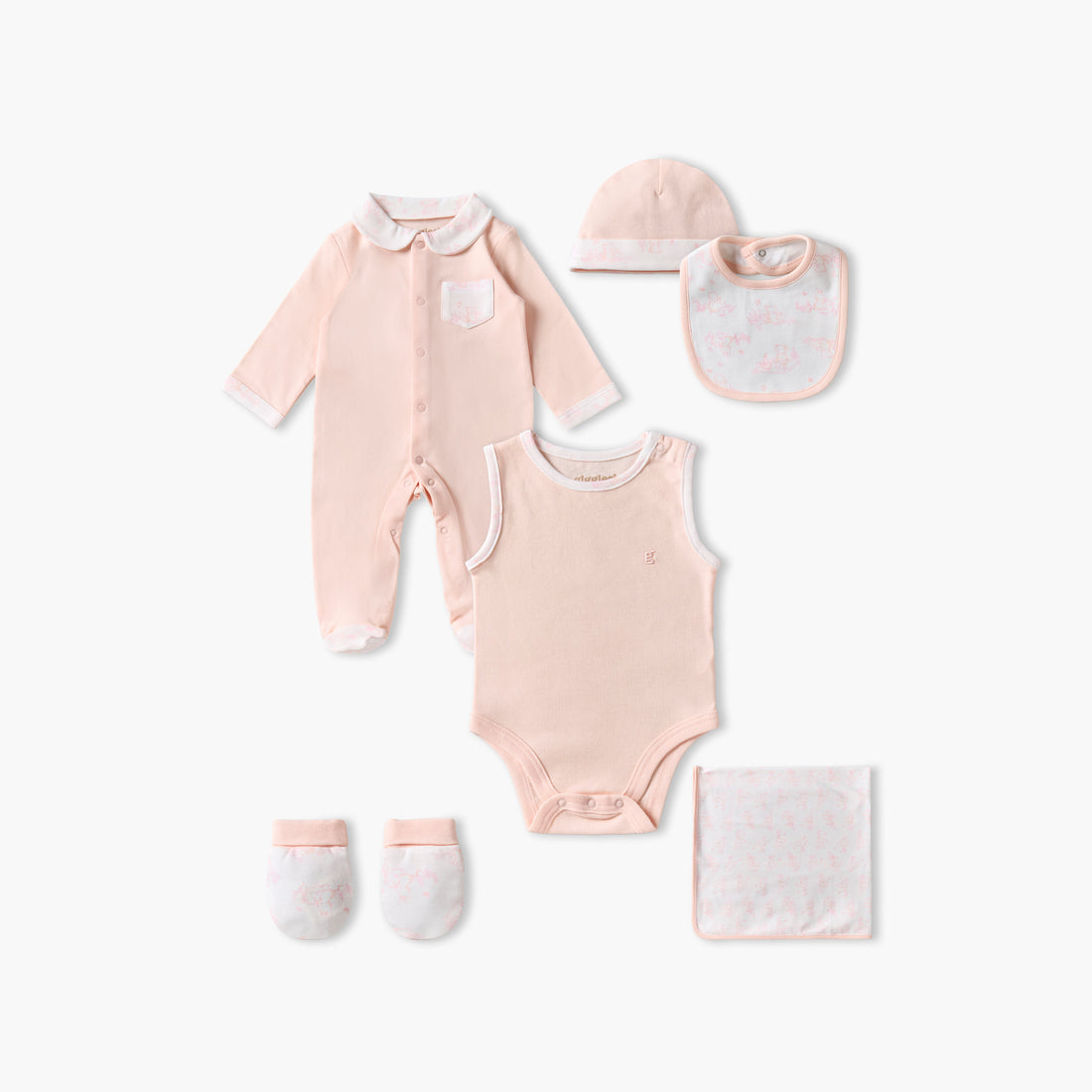 Set of 6 Giggles Clothing Gift Set with Bear Print
