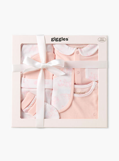 Set of 6 Giggles Clothing Gift Set with Bear Print-baby-girls-clothing-setsandcoords-image-1