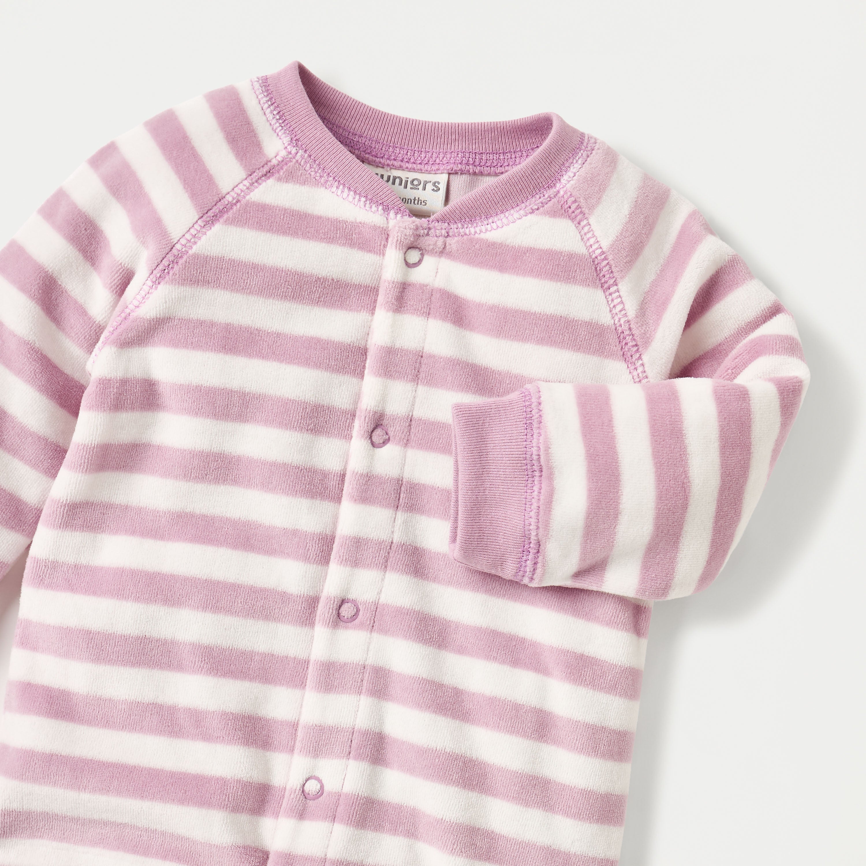 Juniors Striped Closed Feet Sleepsuit with Long Sleeves