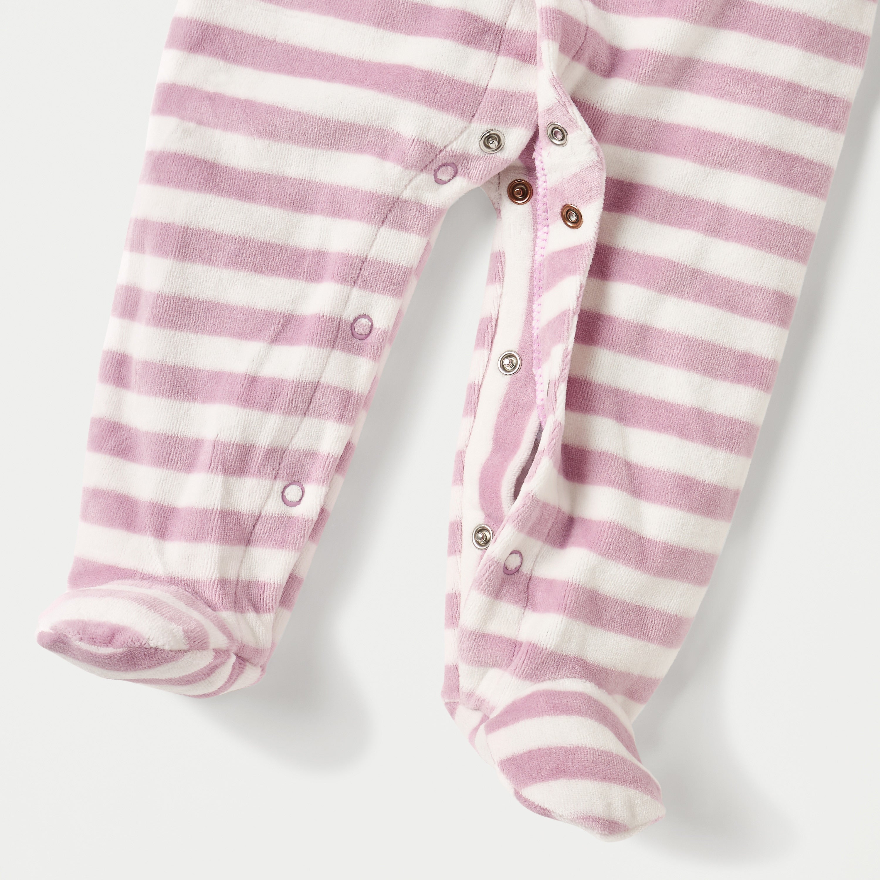 Juniors Striped Closed Feet Sleepsuit with Long Sleeves