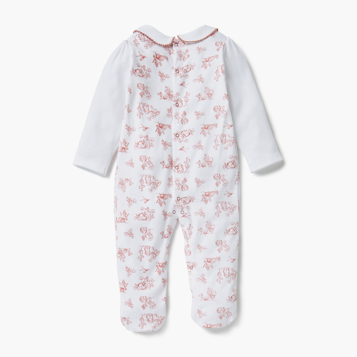 Giggles Animal Print Collared Neckline Closed Feet Sleepsuit with Button Closure