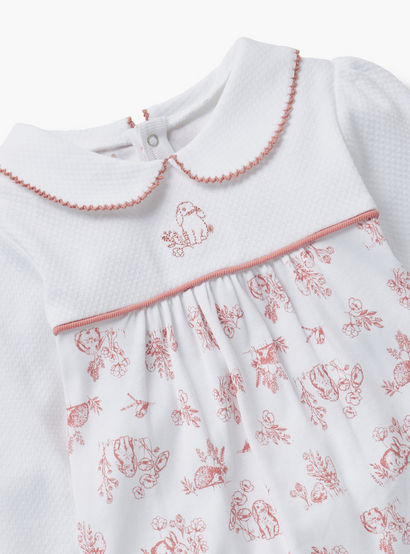 Giggles Animal Print Collared Neckline Closed Feet Sleepsuit with Button Closure-baby-girls-clothing-nightwear-sleepsuits-image-3