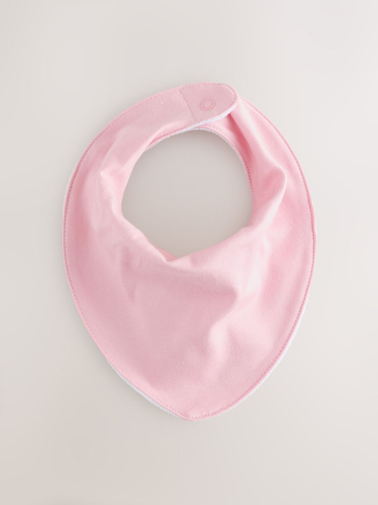 Pink 5 Pack Baby Dribble Bibs