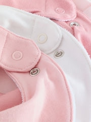 Pink 5 Pack Baby Dribble Bibs - Size One