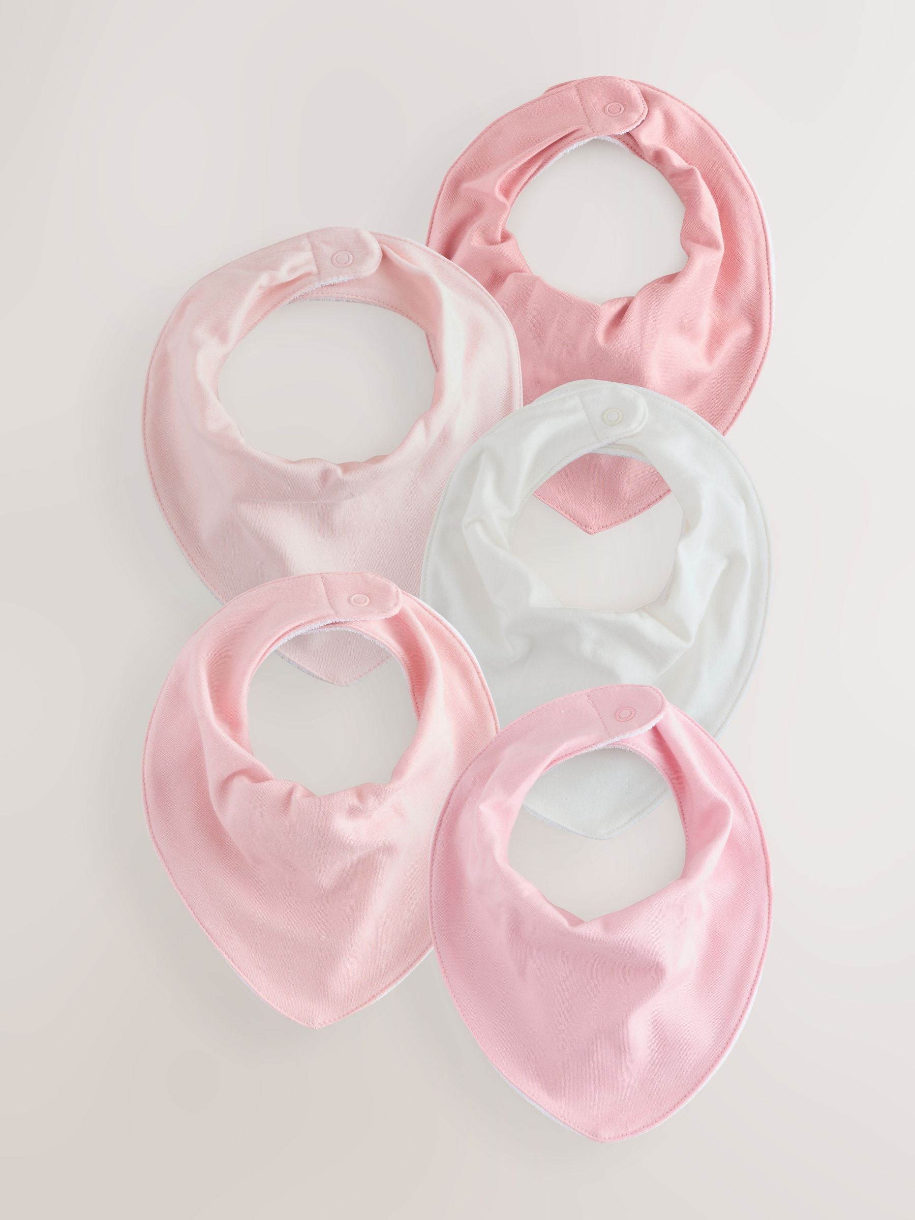 Pink 5 Pack Baby Dribble Bibs - Size One - Default 1