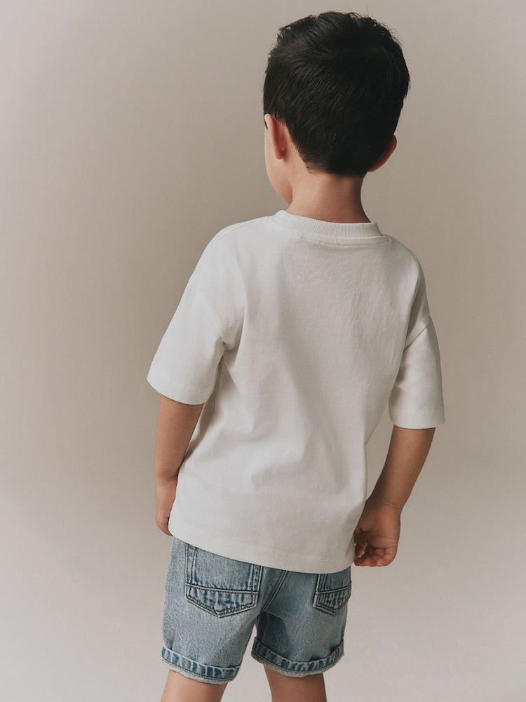 White Short Sleeve Football Slogan T-Shirt (3mths-7yrs)