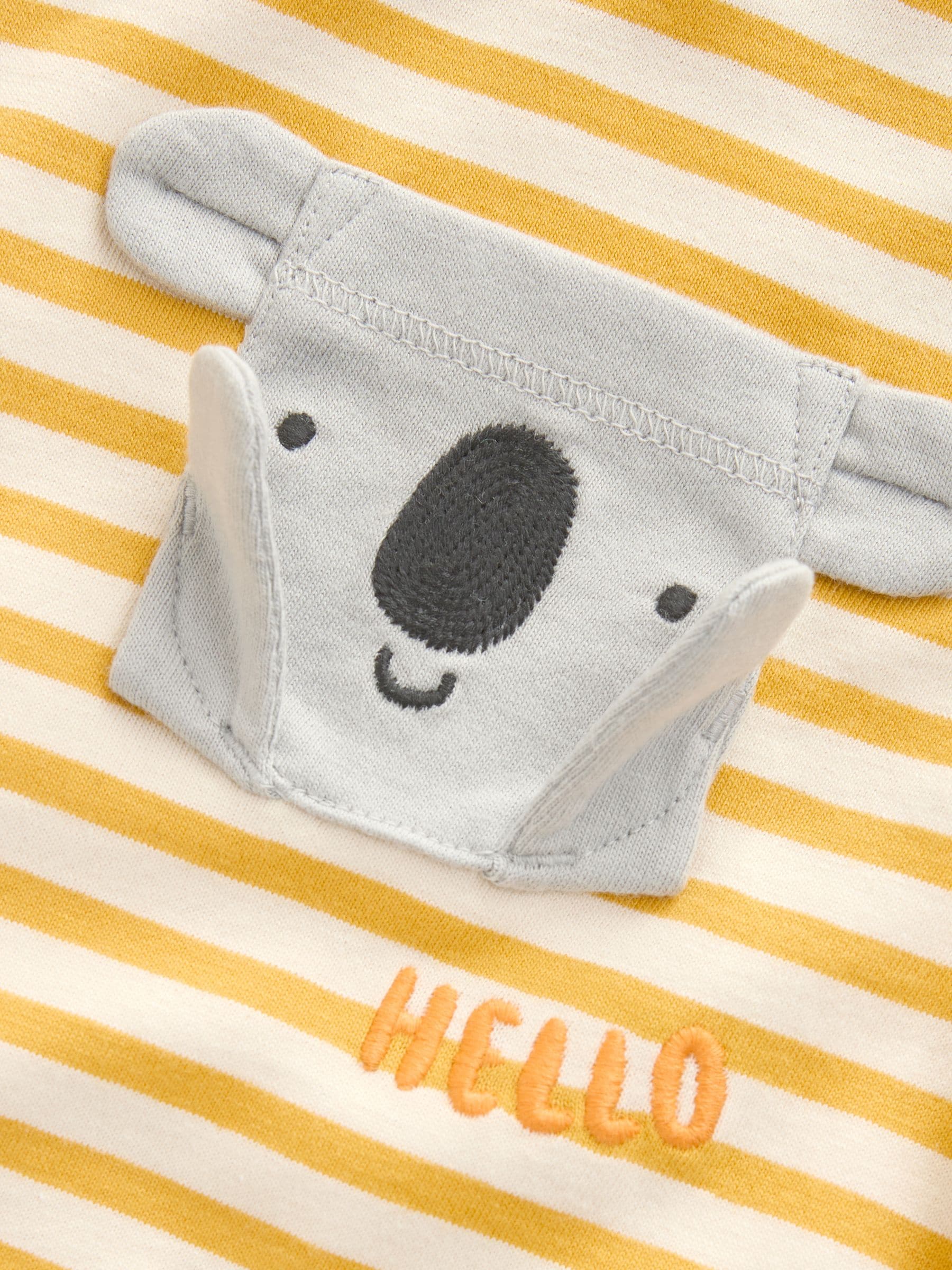 Yellow Stripe Koala Bear Short Sleeve Interactive T-Shirt (3mths-7yrs) - Size 3-6 Months (62-68cm)