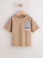 Brown Beach Vibes Short Sleeve Back Print T-Shirt (3mths-7yrs) - Size 3-6 Months (62-68cm)