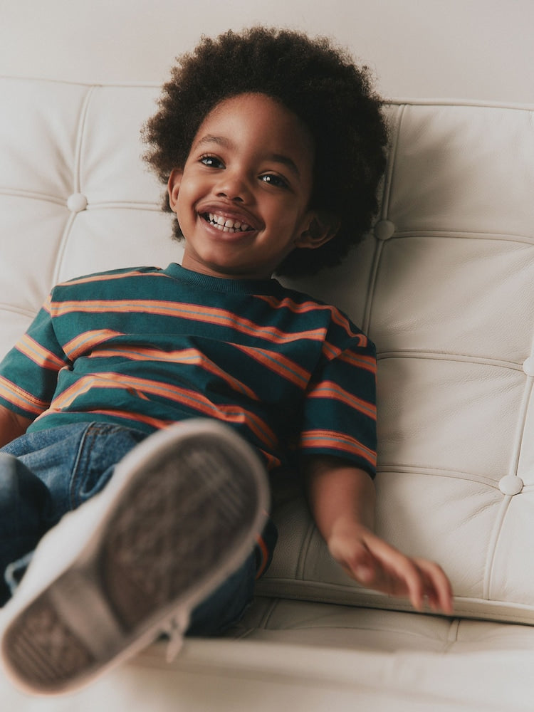 Green/Orange Short Sleeve Stripe T-Shirt (3mths-7yrs) (3mths-7yrs)