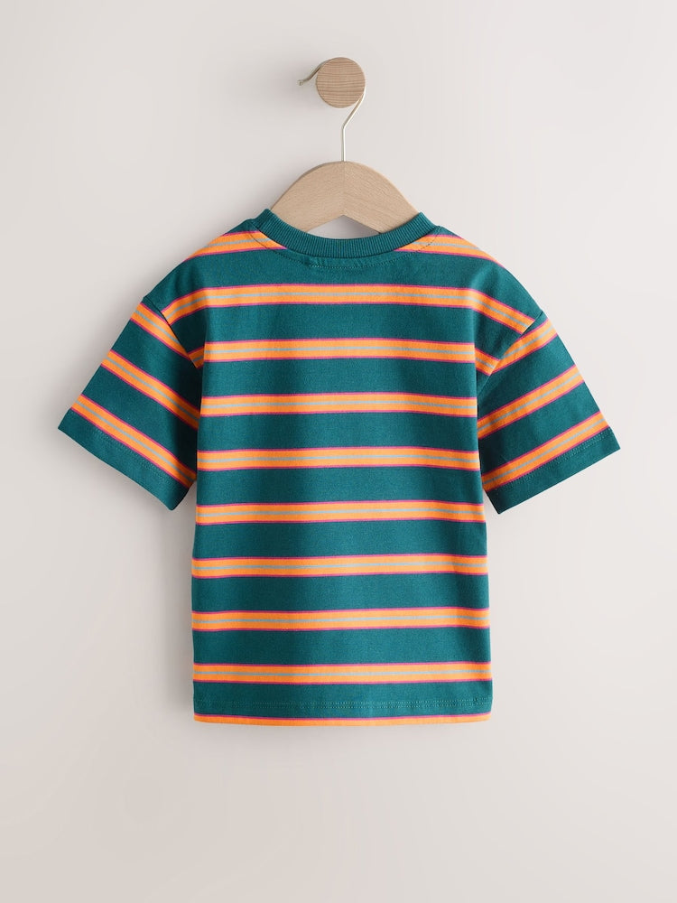 Green/Orange Short Sleeve Stripe T-Shirt (3mths-7yrs) (3mths-7yrs)