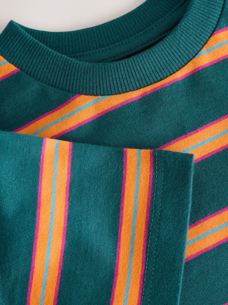Green/Orange Short Sleeve Stripe T-Shirt (3mths-7yrs) (3mths-7yrs)