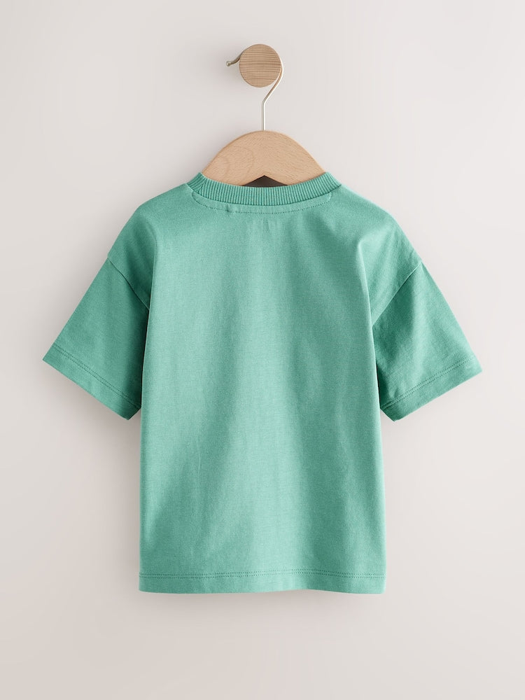 Blue/Green Fruit Stall Short Sleeve Appliqué T-Shirt (3mths-7yrs)