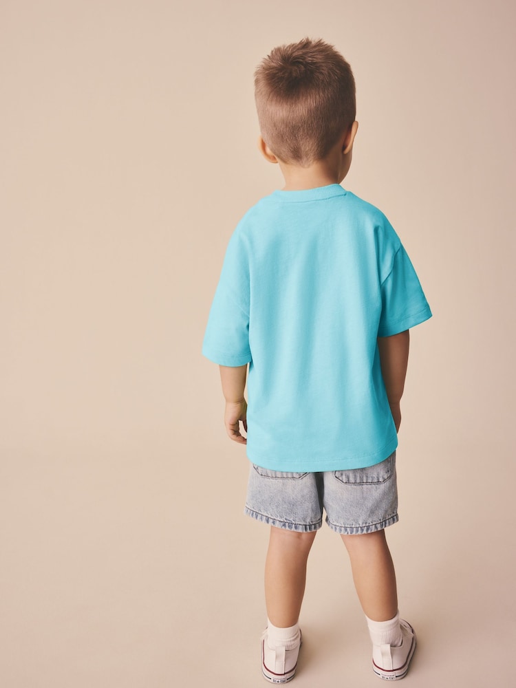 Bright Blue Short Sleeve Plain T-Shirt (3mths-7yrs) - Size 3-6 Months (62-68cm)