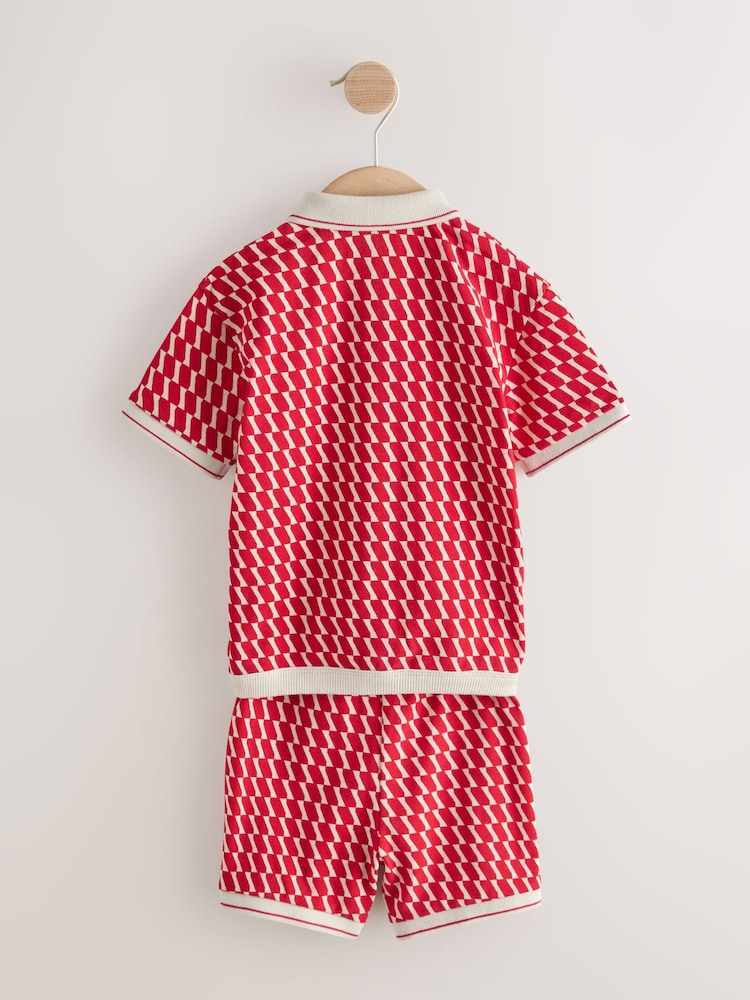 Red Check Short Sleeve Shirt and Shorts Set (3mths-7yrs)