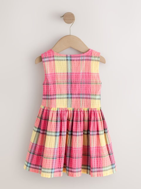 Multi Pink Check Sleeveless Peplum Dress (3mths-8yrs)