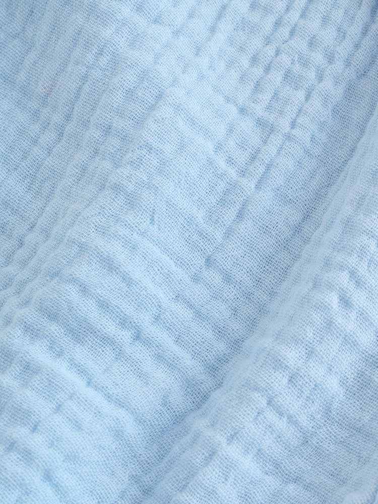 Light Blue Plain Short Sleeve Double Cloth Shirt & Shorts Set (3mths-10yrs)