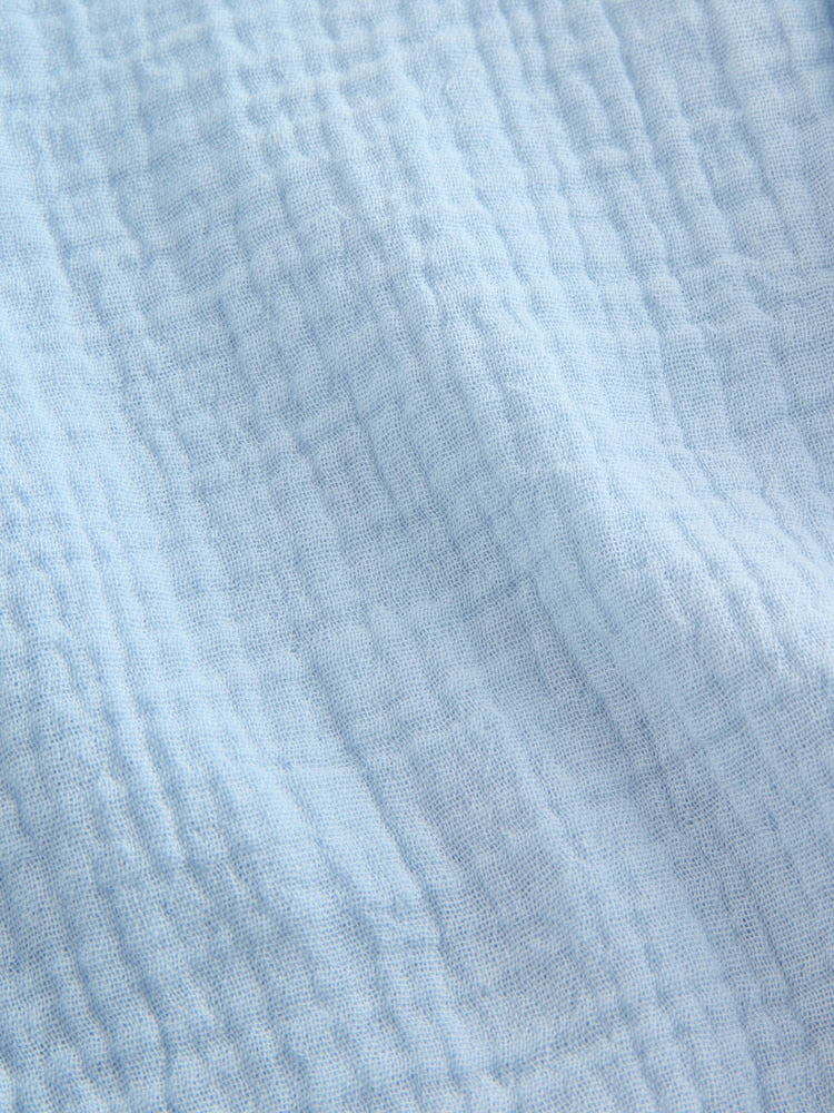Light Blue Plain Short Sleeve Double Cloth Shirt & Shorts Set (3mths-10yrs)
