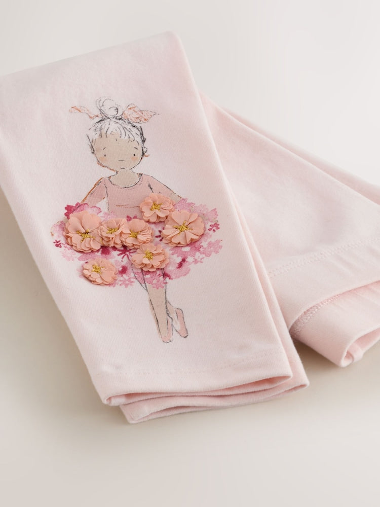 Pink Ballerina Embellished Leggings (3mths-7yrs)