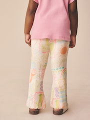 Ecru Rainbow Ribbed Flare Leggings (3mths-7yrs)