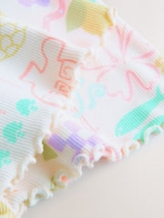 Ecru Rainbow Ribbed Flare Leggings (3mths-7yrs)