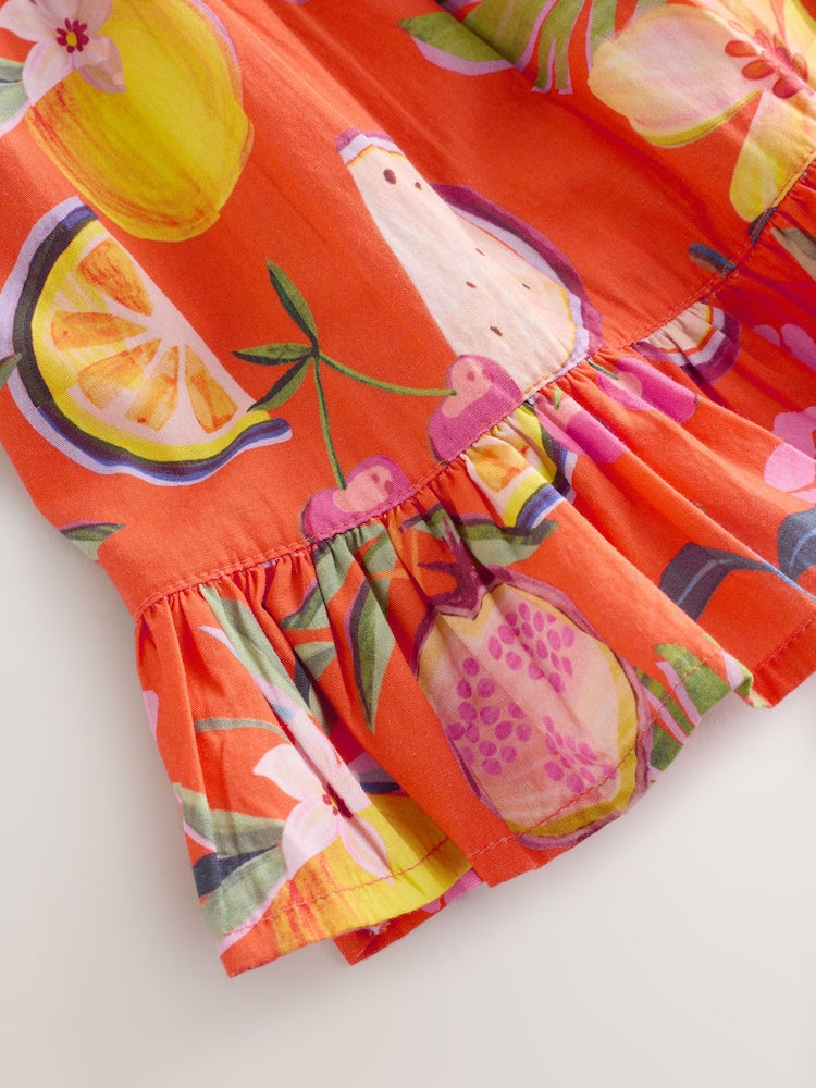 Orange Tropical Blouse And Trousers Co-ord Set (3mths-8yrs)