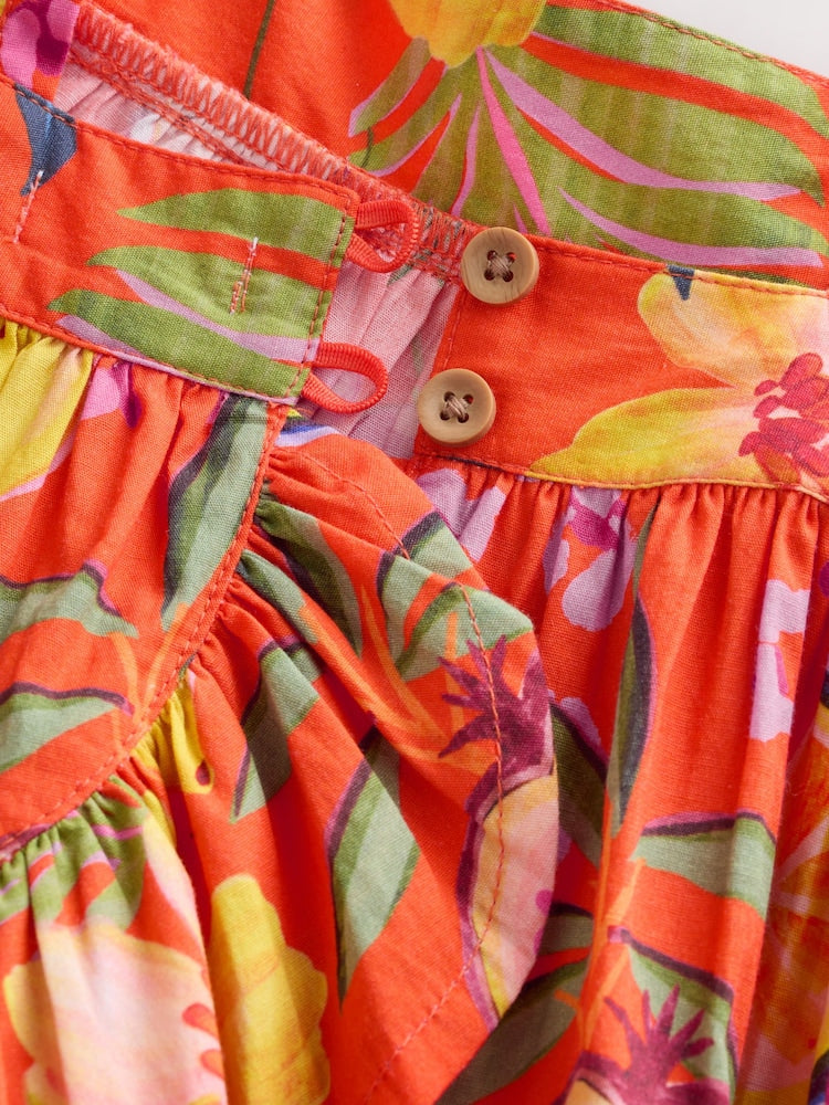 Orange Tropical Blouse And Trousers Co-ord Set (3mths-8yrs)