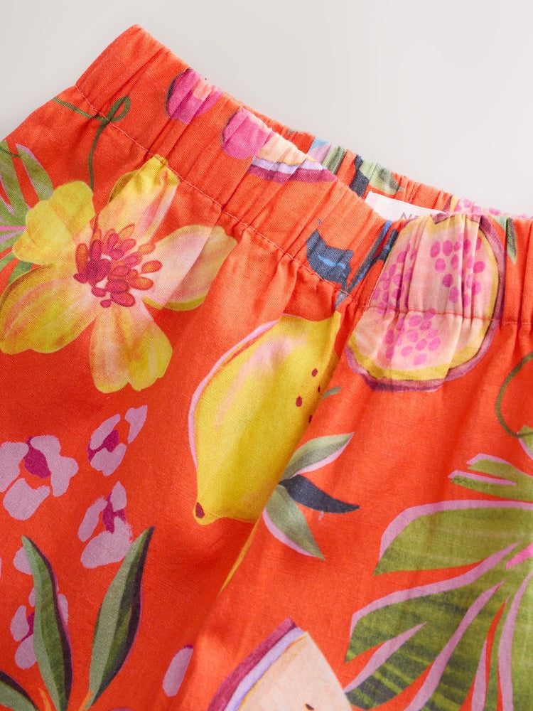 Orange Tropical Blouse And Trousers Co-ord Set (3mths-8yrs)