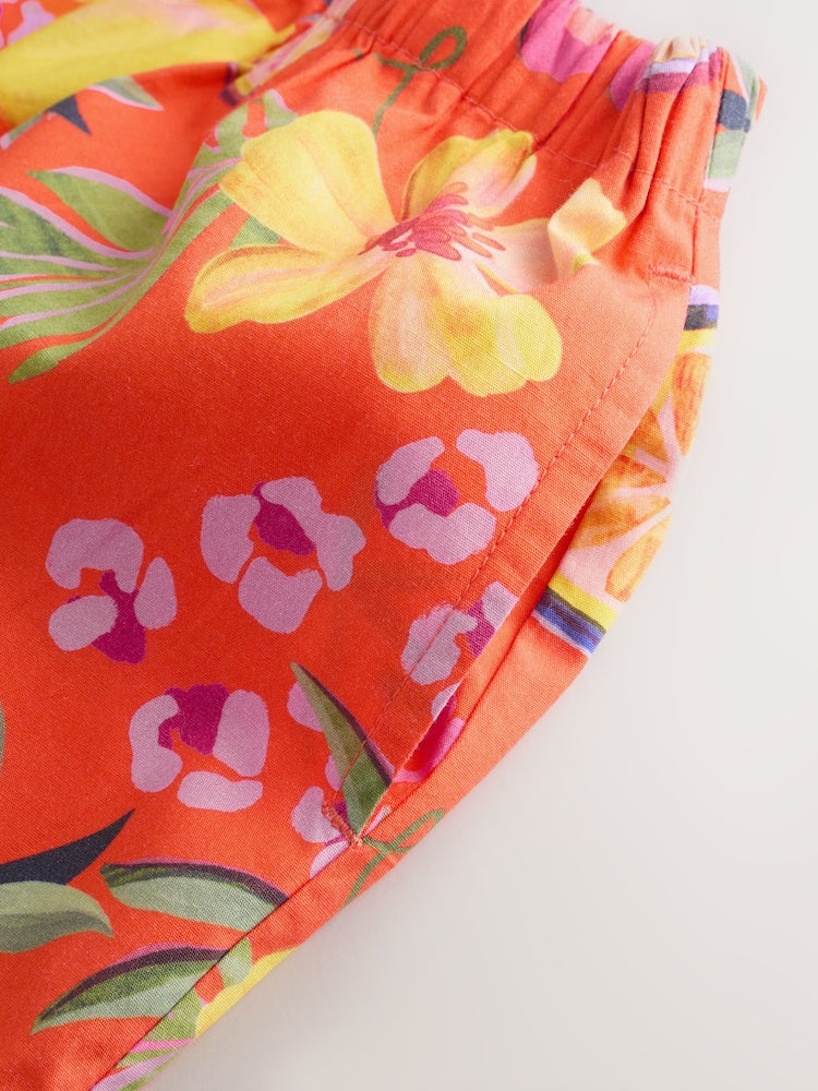Orange Tropical Blouse And Trousers Co-ord Set (3mths-8yrs)