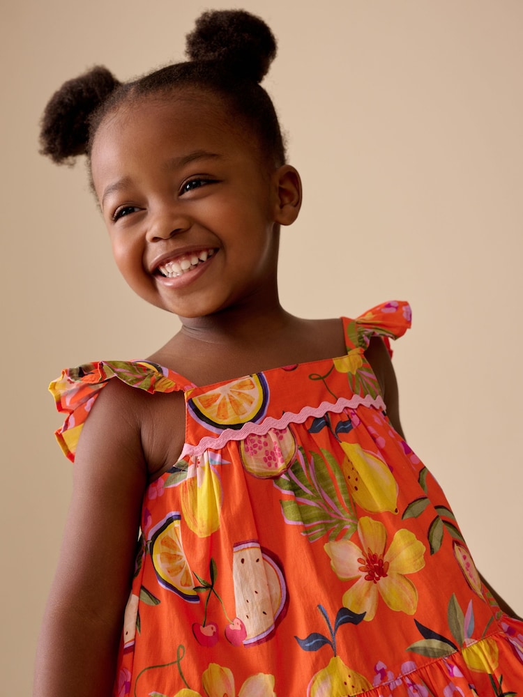 Orange Tropical Blouse And Trousers Co-ord Set (3mths-8yrs)
