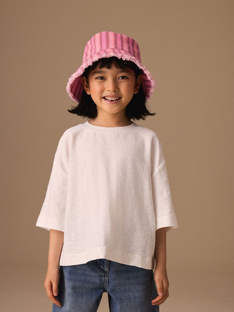 Stripe Pink Bucket Hat (3mths-16yrs)