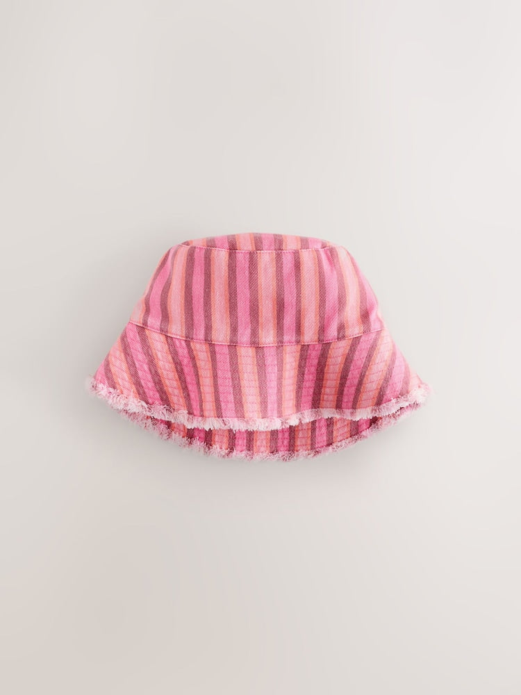 Stripe Pink Bucket Hat (3mths-16yrs)