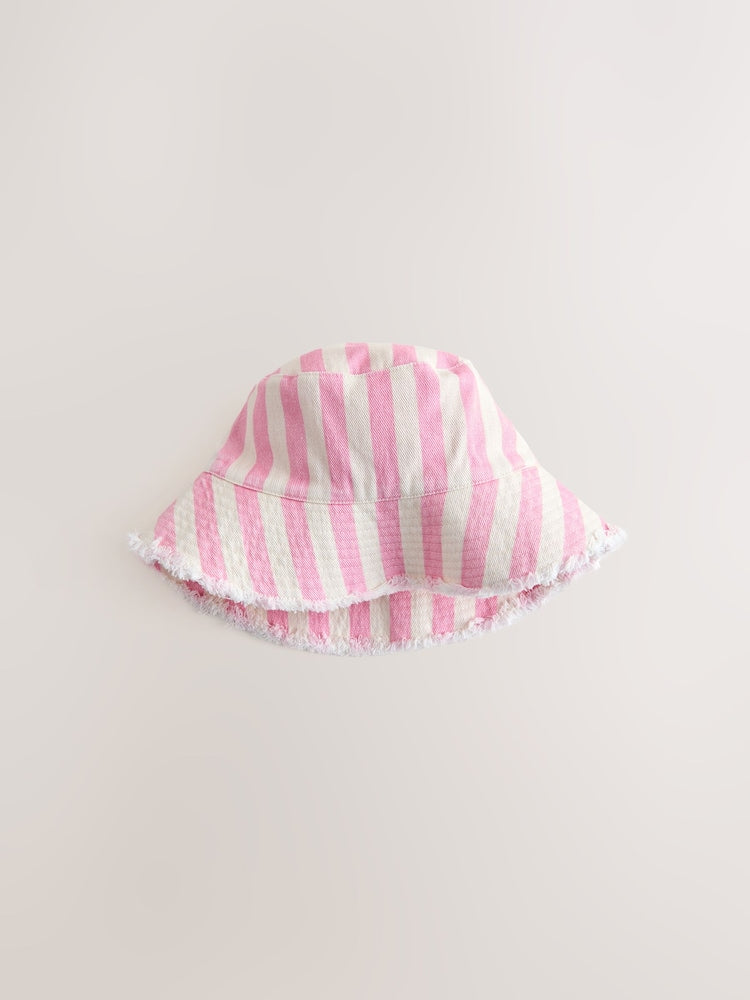 Pink Stripe Bucket Hat (3mths-16yrs)