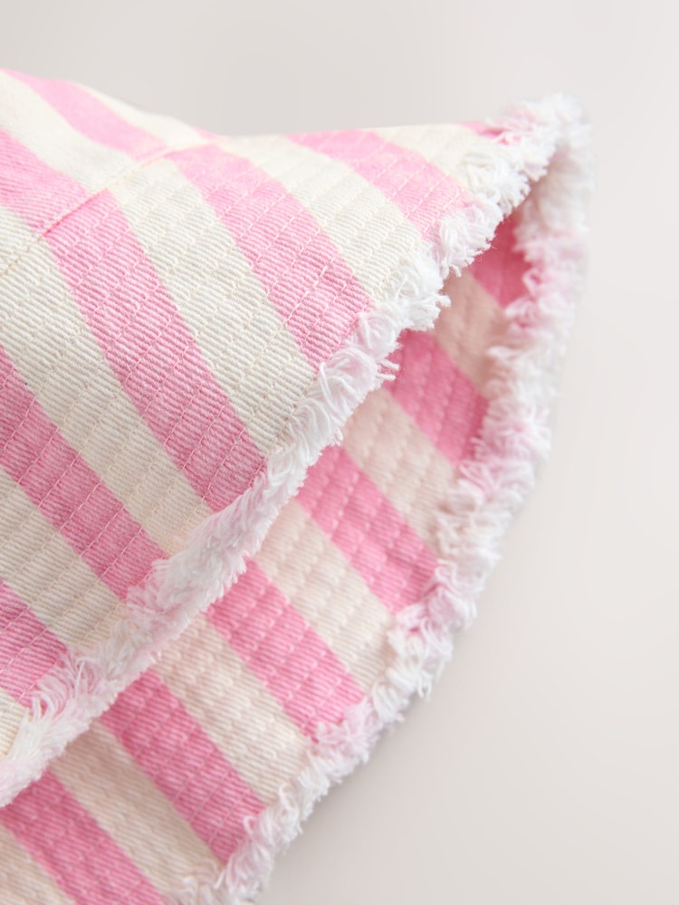 Pink Stripe Bucket Hat (3mths-16yrs)