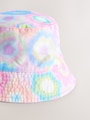 Pink/Purple Tie Dye Printed Bucket Hat (3mths-16yrs) - Size 3-9 Months (62-74cm)