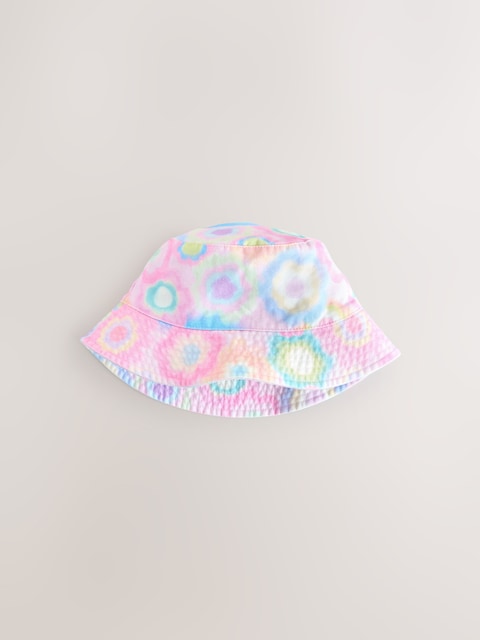 Pink/Purple Tie Dye Printed Bucket Hat (3mths-16yrs) - Size 3-9 Months (62-74cm)