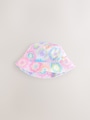 Pink/Purple Tie Dye Printed Bucket Hat (3mths-16yrs) - Size 3-9 Months (62-74cm)