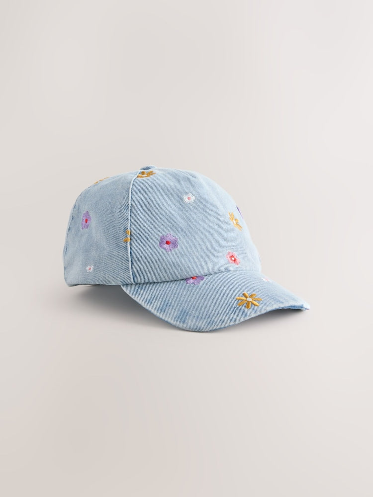 Yellow Flower Denim Cap (1-16yrs)