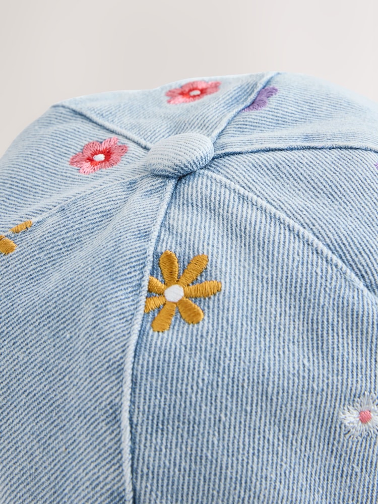 Yellow Flower Denim Cap (1-16yrs)