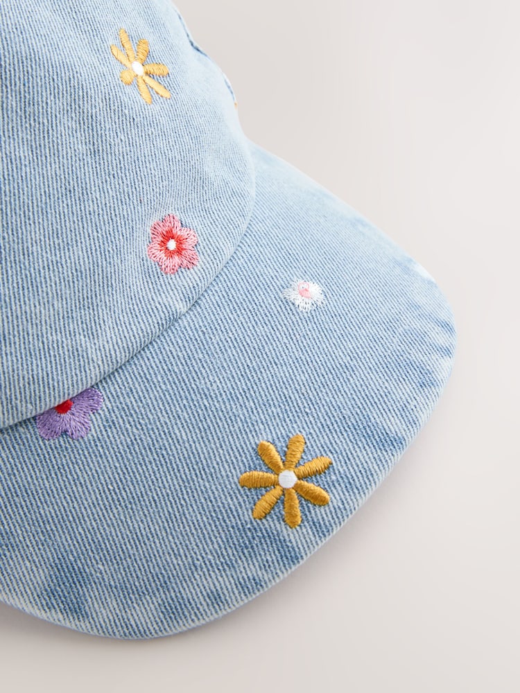 Yellow Flower Denim Cap (1-16yrs)
