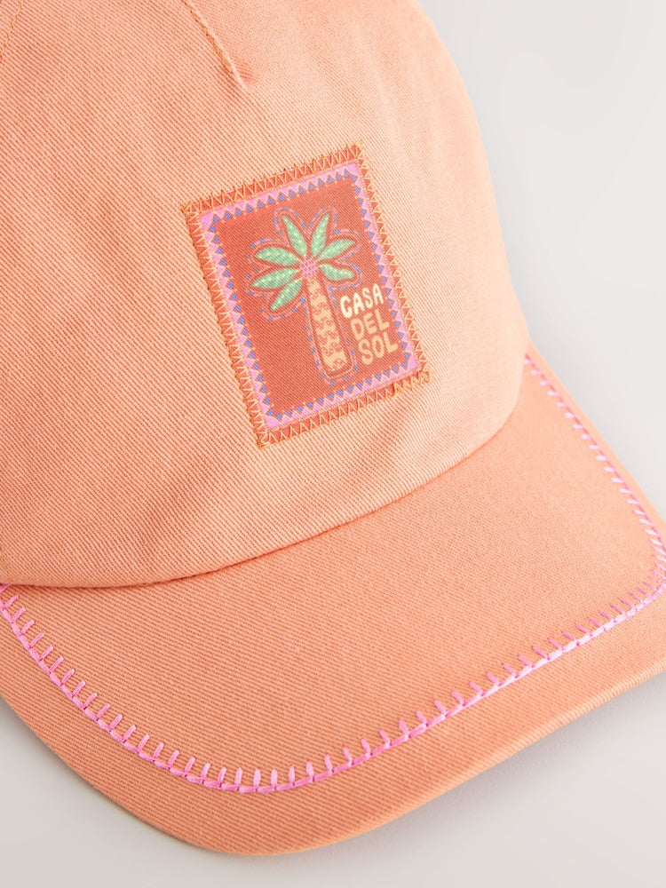 Orange Scarf Bow Back Baseball Cap (1-16yrs)